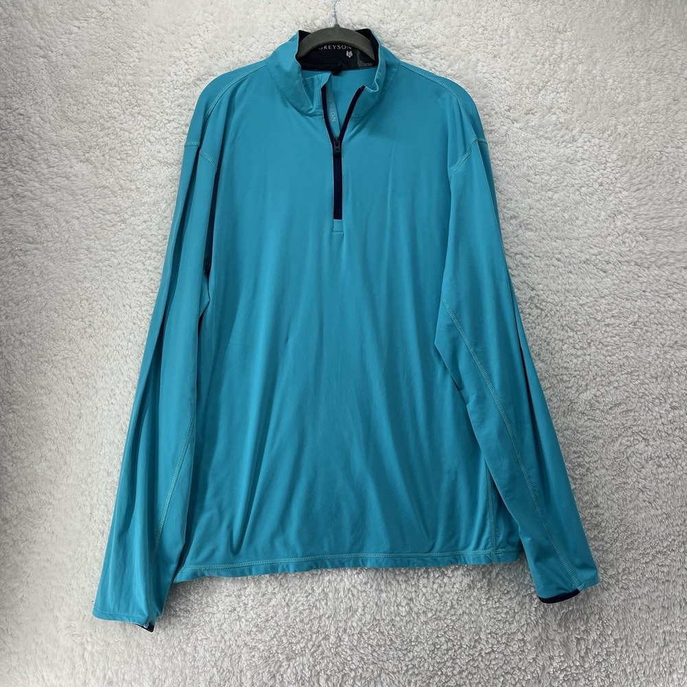 Greyson Golf 1/4 Zip Pullover Men's Size Large Golf Performance Blue Lightweight